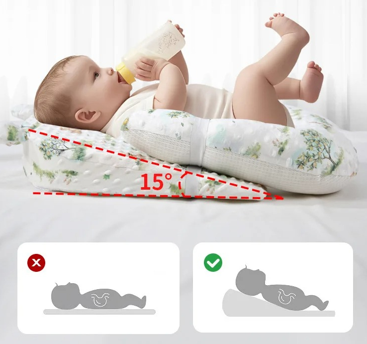 Anti-Roll Baby Pillow - Baby Pillow Newborn Head Protector Sleeping
