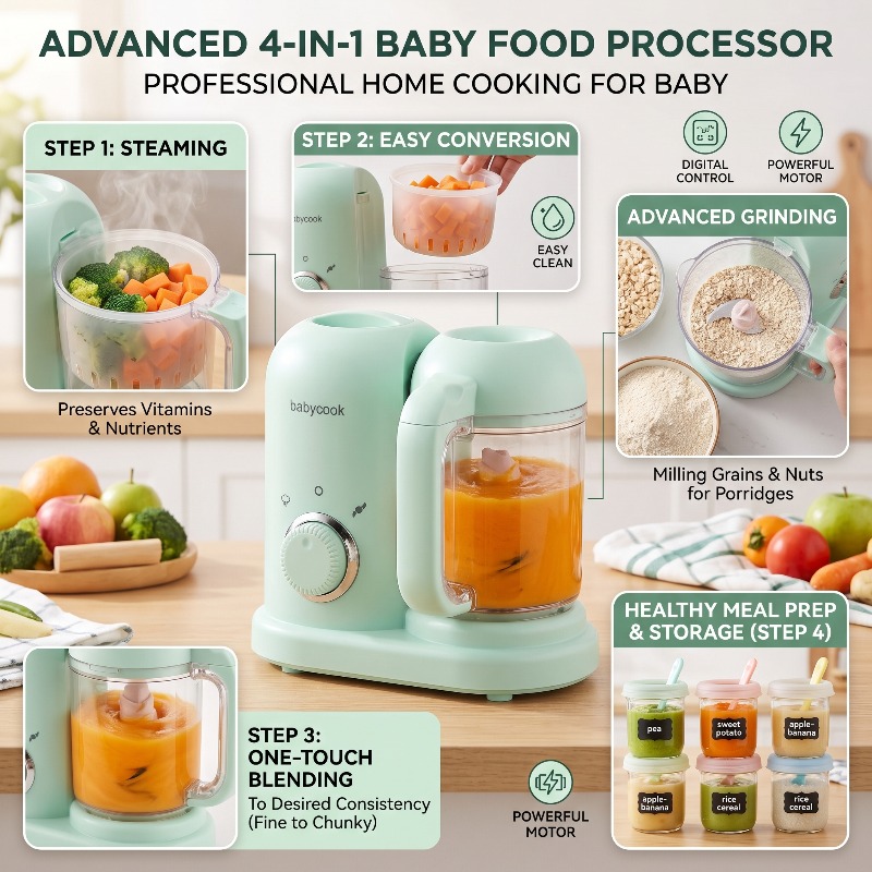 Baby Food Maker Blender - Multi-Function High-precision Baby Food Grinder Small