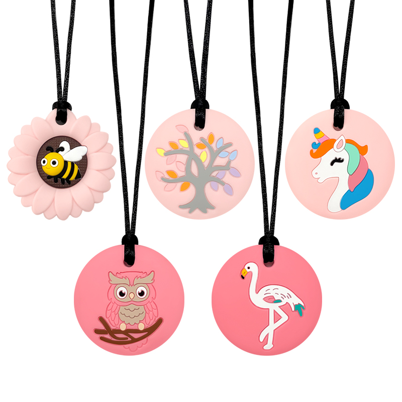 Baby Products Specials - 1/6Pcs Silicone Goldfish Chew Necklace Baby