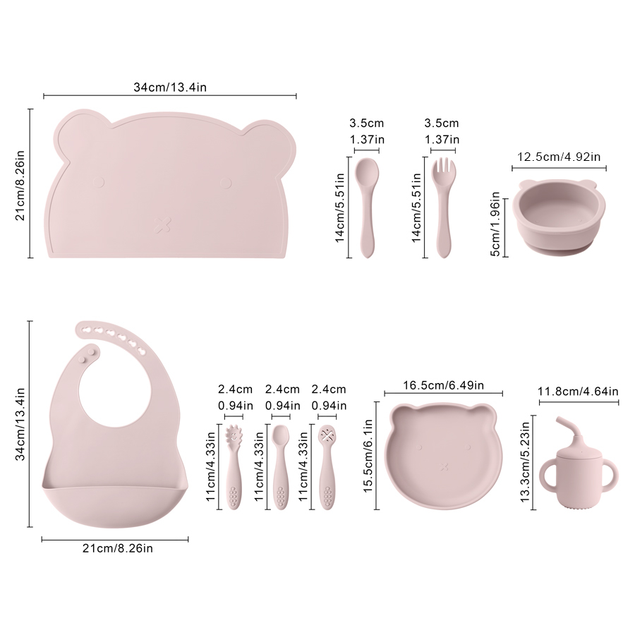 8PCS Silicone Baby Feeding Set - Baby Led Weaning Set ulasan dan harga