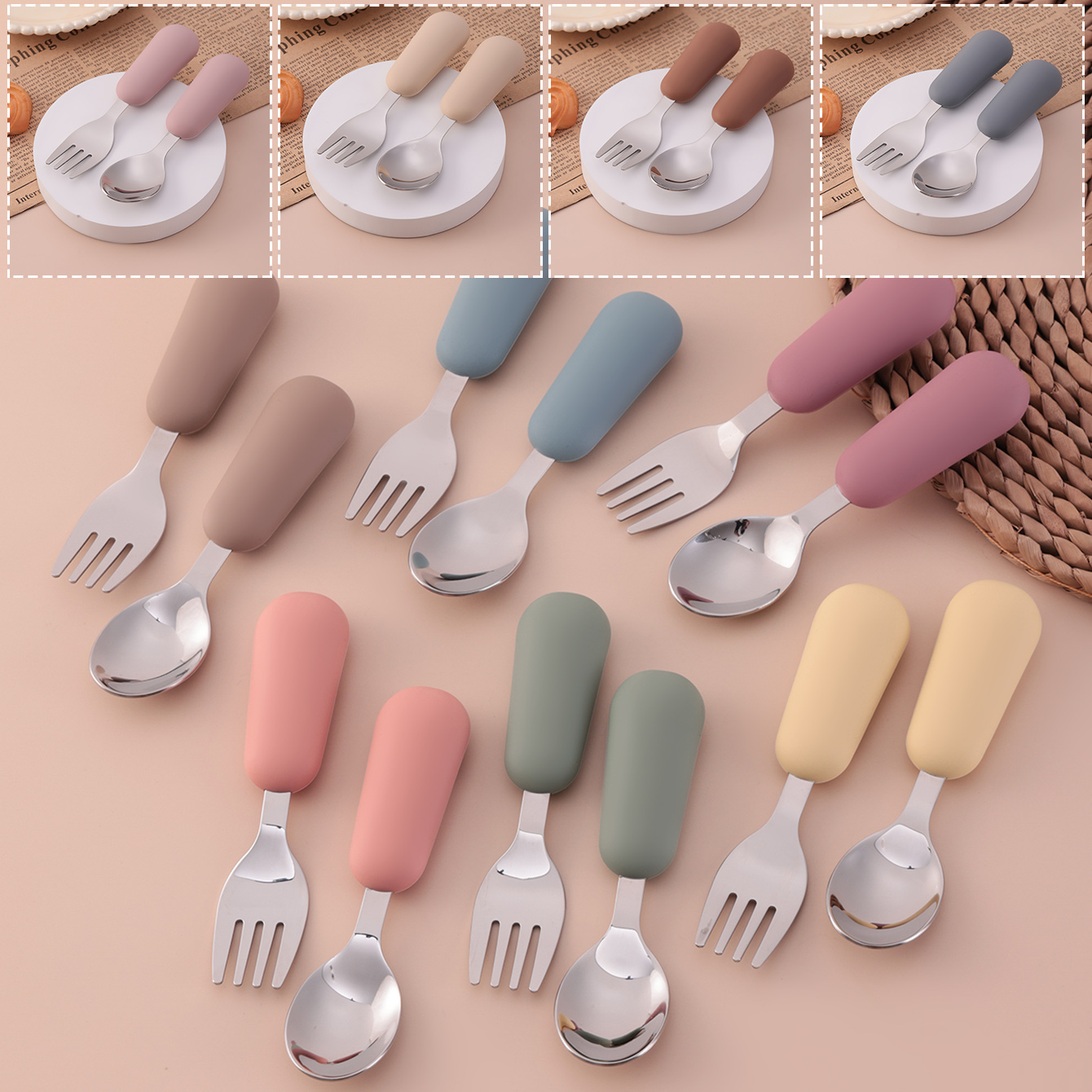 Color Kids 2PCS Stainless Stee - Baby Led Weaning Set ulasan dan harga