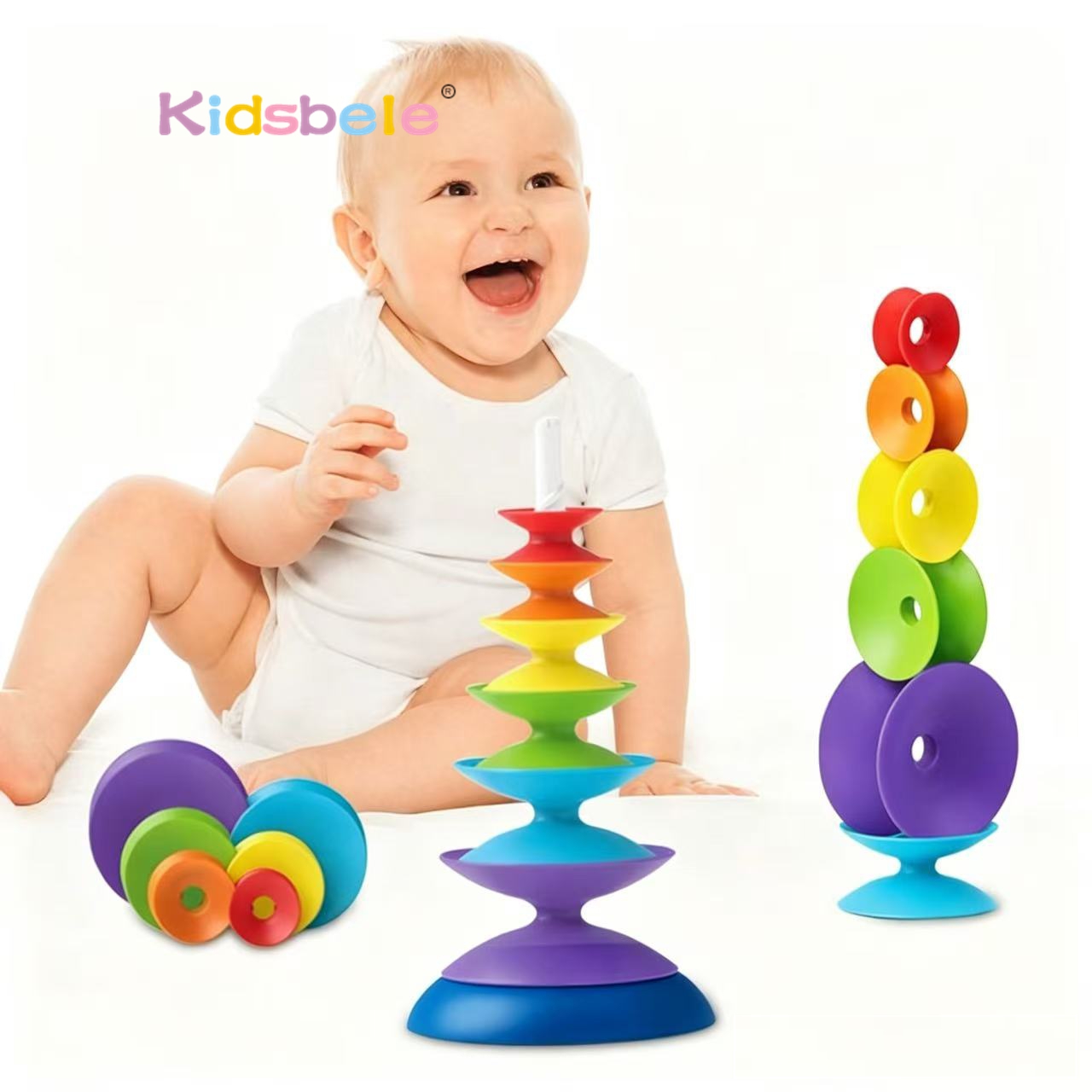 Rainbow Spinning Stacking Toy  - Toddler Learning Tower ulasan dan harga