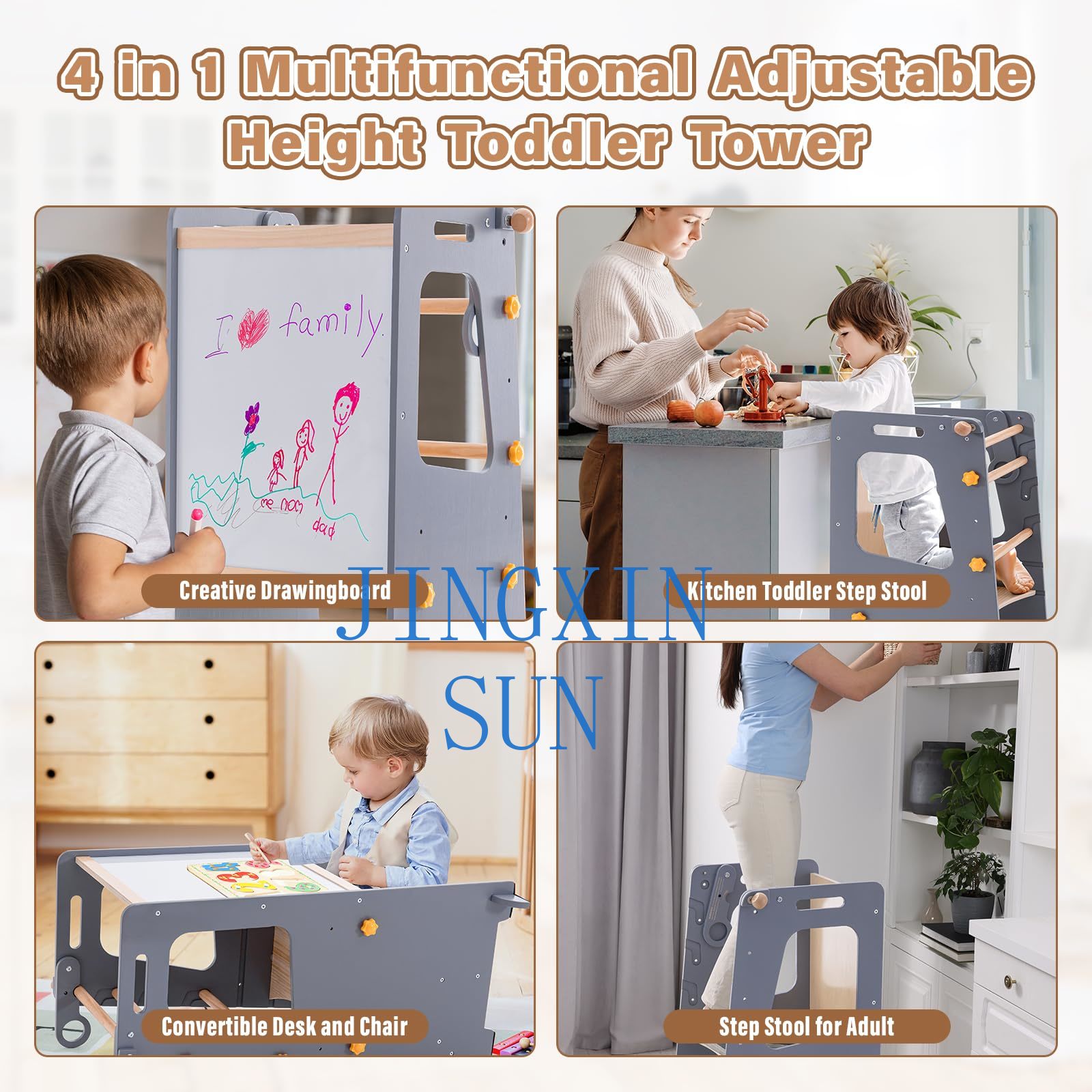 4 in 1 Toddler Kitchen Tower M - Toddler Learning Tower ulasan dan harga