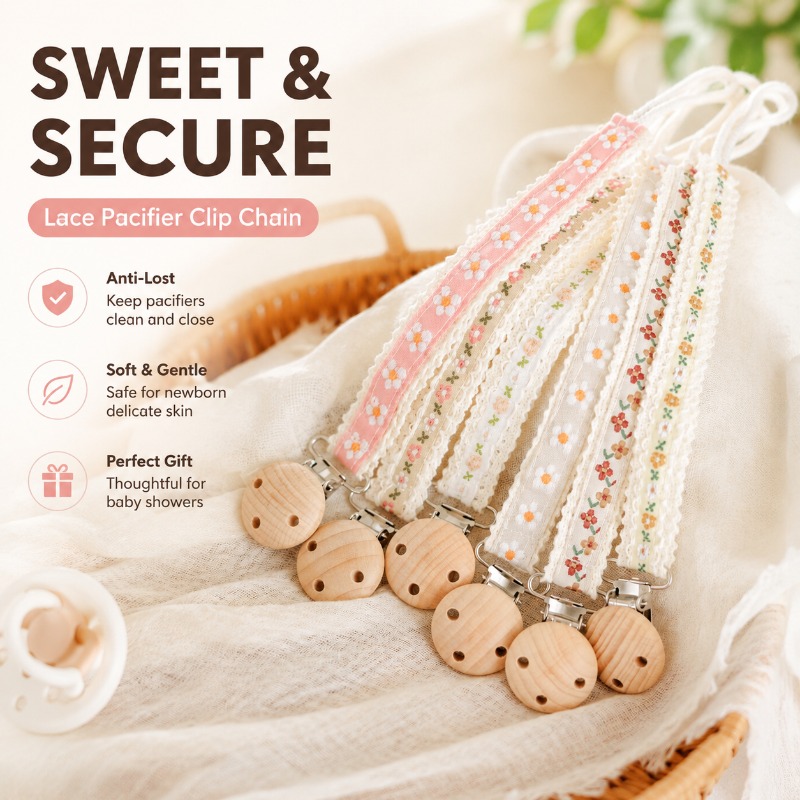 Lace Pacifier Clip Chain for N - Baby Products For Newborn ulasan dan harga